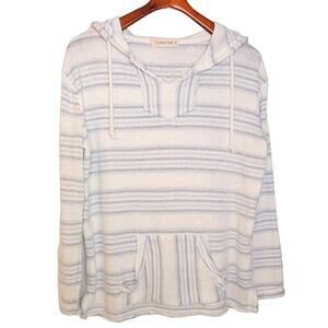 Ocean Drive Blue & White Striped Drawstring Beach Hoodie